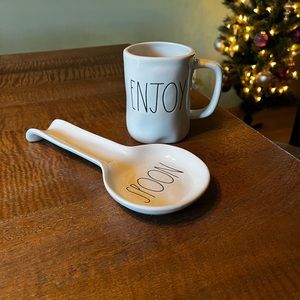 Rae Dunn Spoon rest and Enjoy mug